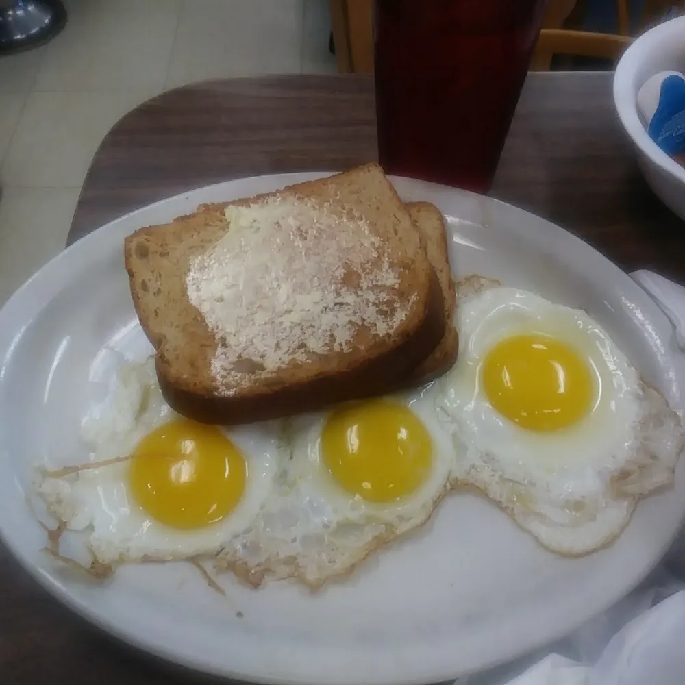Basted Eggs and Wheat Toast