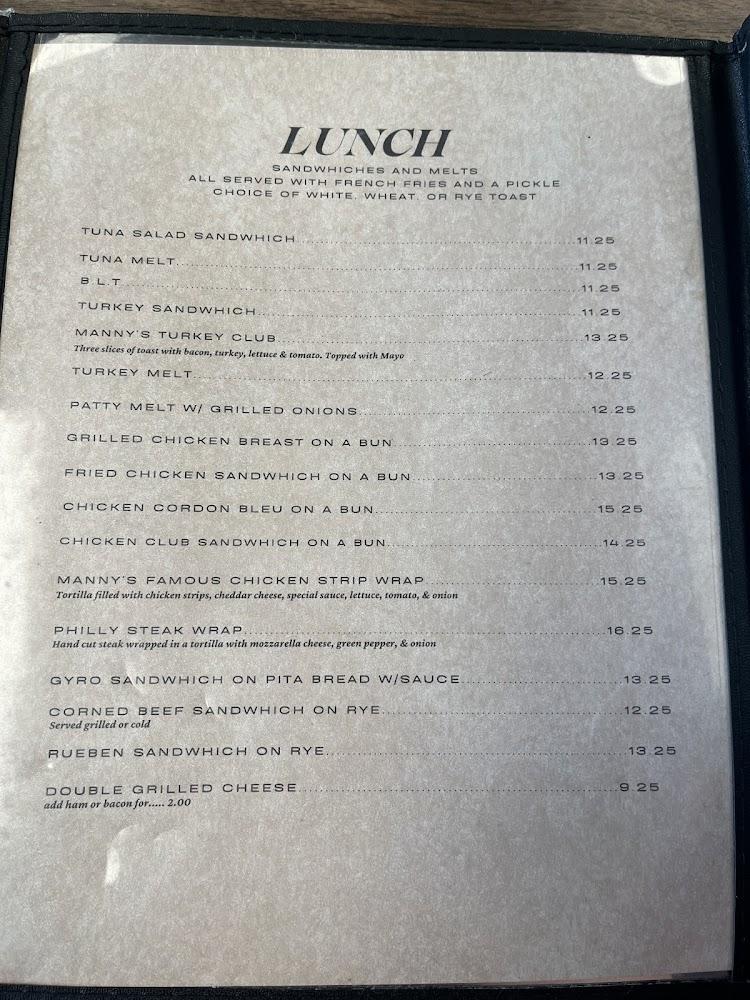 Manny's Snack Shack Menu image 2